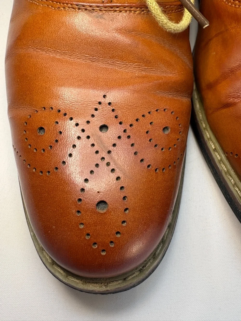 Bruno Marc Men's Brown Leather Wingtip Derbys with Perforated Toe Size 8